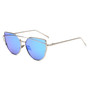 Cat eye Brand Sunglasses Women Designer Mirror Flat Rose Gold Vintage Metal Reflective sunglasses women female Oculos Gafas