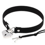 Womens Steampunk Gothic Choker Leather Lock & Heart Necklace