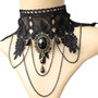 Womens Sexy Gothic Choker Crystal Black Lace Neck Necklace Vintage Victorian Steampunk