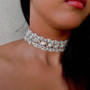 Rhinestone choker Crystal Womens Bridal Wedding necklace Collar