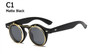 Sunglasses Women Brand Designer Retro Round Steampunk steam punk Metal Flip cover Fashion Sun glasses gafas Oculos de Sol