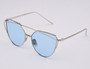 Womens 57mm Cat Eye Brow Bar Gradient Color Tint Mirror Lenses UV400 Sunglasses