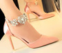 Crystal Buckle High Heels