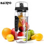 BAISPO 32oz 900ml BPA Free Fruit Infuser Juice Shaker Sports Pop-top Water Bottle