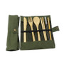 Reusable Bamboo Utensils Cutlery Set w Travel Pouch Flatware Straw & Chopsticks