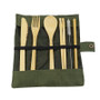 Reusable Bamboo Utensils Cutlery Set w Travel Pouch Flatware Straw & Chopsticks