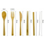 Reusable Bamboo Utensils Cutlery Set w Travel Pouch Flatware Straw & Chopsticks