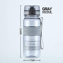 UZSPACE Popular Gray Water Bottle Men Outdoor Sport Travel My Drink Bottle Portable Leakproof Plastic Bottle BPA Free 5 Capacity