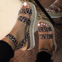 Retro Women Sandals Leopard Hemp Flat Platform Ladies Wedge Women's Shoes Woman Casual Buckle Strap Female Summer 2021 New