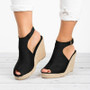 KAMUCC 2019 Summer Women Shoes Wedge Thick Platform Sandals Open Toe Fashion Shoes Flats Weave High Heels New Free Shipping