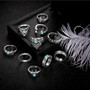 Bohemian Retro Arrow Letter Ring Set