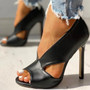 High Heel Crisscrossed Open toe Pump