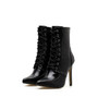 Lace-Up Leather High Heel Boot
