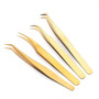 1 pcs Stainless Steel Eyelashes Tweezers Professional For Lashes Extension Gold Decor Anti-static Eyelash Tweezer Makeup Tools