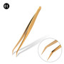 1 pcs Stainless Steel Eyelashes Tweezers Professional For Lashes Extension Gold Decor Anti-static Eyelash Tweezer Makeup Tools