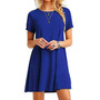 Casual Boho Beach Dresses  Womens O-Neck Party Summer Dress Short Sleeve Loose Mini Dress