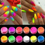 12 Boxes Neon Nail Powder Eyeshadow Pigment Fluorenscence Spangle Nail Glitter Chrome Dust DIY Nail Decoration