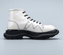 Leather women's boots Patent Leather Lace-Up Boots tread lace-up women boots