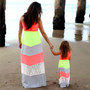 Mommy and me family matching mother daughter dresses clothes striped mom dress kids child outfits mum sister baby girl maxi dress