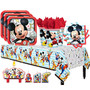 Another Dream Disney Mickey Mouse On the Go Birthday Party Pack for 16 with Plates, Napkins, Cups, Tablecover, and Candles