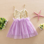 Tulle Ball Sleeveless Dresses Sequins Princess Children Baby Girl Clothing Lace Party Gown Fancy Dresses Girl Birthday