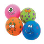 12 Inflatable Mini approx. 4.5" Monster Beach Balls, Assorted