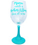 Funny Mom Glass Gift with Saying Quote and Glitter