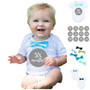 Monthly Milestone Sticker Outfit Baby Boy Photo Prop Bow Tie Pictures Baby Shower Gift 22 Piece Set