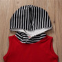 Baby Boy Clothes Sleeveless Hooded Tops Striped Shorts Pant 2PCS Outfits Toddler Kids Clothing Set