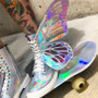 Prova Perfetto 2020 Butterfly Wings Women Sneakers Lace up Platform Ladies Shoes Shiny High Tops Flat Casual Rubber Botas Mujer