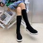 Sexy Slim Woman Elastic Flock Over The Knee Boots Women Shoes 2020 Autumn Winter Ladies High Heel Overknee Thigh High Botas B7