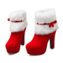 Winter Women Boots Christmas Ankle Boots High Heels Ladies Shoes Femme Warm Short Boots Red Black Shoes Plus Size 34-43