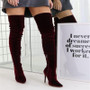 2020 New Faux Suede Slim Boots Sexy Over The Knee High Women Fashion Winter Thigh High Boots Shoes Woman Fashion Botas Mujer