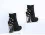 Phoentin crystal flower studded ankle boots pearl metal fretwork super high heels beautiful zipper women boots red shoes FT270