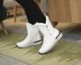 QUTAA 2020 Winter Warm Fur Platform Women Shoes PU Leather Round Toe Fashion Snow Boots Wedges Zipper Mid Calf Boots Size 34-43