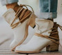 Women Booties Vintage Chunky Back Lace Up Boots