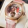 2020 Reef Tiger/RT Womens Luxury Fashion Watches Diamond Automatic Tourbillon Watch Leather Strap Watch Relogio Feminino RGA7105
