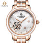 STARKING Women Rose Gold Stainless Steel Wrist Watch Luxury Jewels Sapphire Glass Auto Self-Wind Female Mechanical Watch Relogio