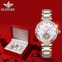 OUPINKE Ladies Fashion mechanical watch diamond ceramic Sapphire Automatic Waterpoof Flash diamond Watch Women Gifts 3183