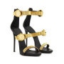 Luxury Gold Watch Studded High Heel Sandals Metal Chain Decor Gladiator Sandals Women Designer High Heels Party Shoes Woman 2020