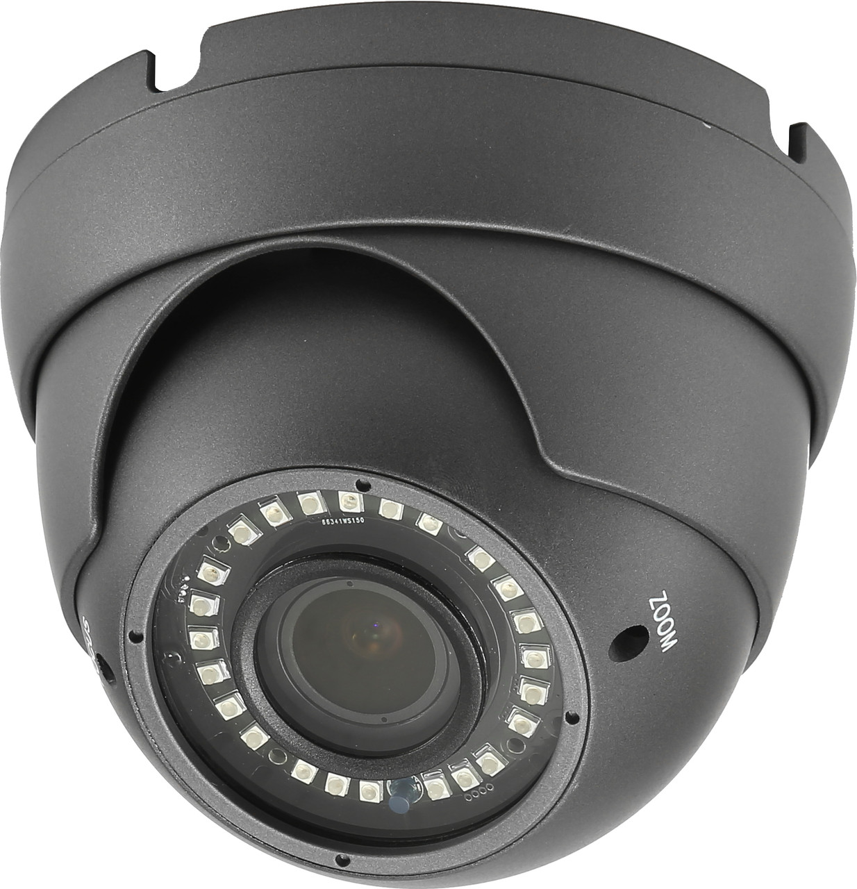 PolarisUSA 1/2.7"  5MP Motorize 4-in-1 Dome Camera with IR , 5MP HDTVI, HDCVI, AHD, CVBS, 20fps@5MP, 30fps@1440P, 2.8-12mm, 24 SMD IR LEDs, IP66, 12VDC, Charcoal Grey