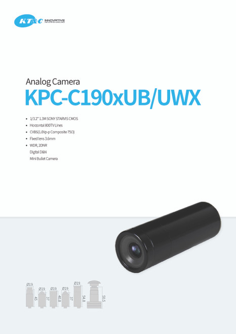 KTC Micro-Cased Color Camera 3.6mm Lens, 850TVL