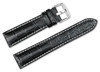 black with white stitching alligator grain leather replacement watch band