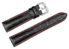 black with red stitching alligator grain leather replacement watch band