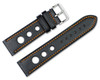 black w/ orange stitching grand prix replacement watch band black w/ orange stitching grand prix replacement watch band