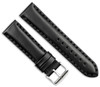 black hand stitched oil leather replacement watch band