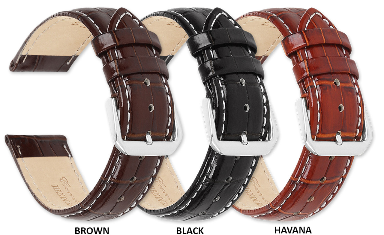 Fluco Chicago Black Horween Shell Cordovan Watch Strap | Holben's