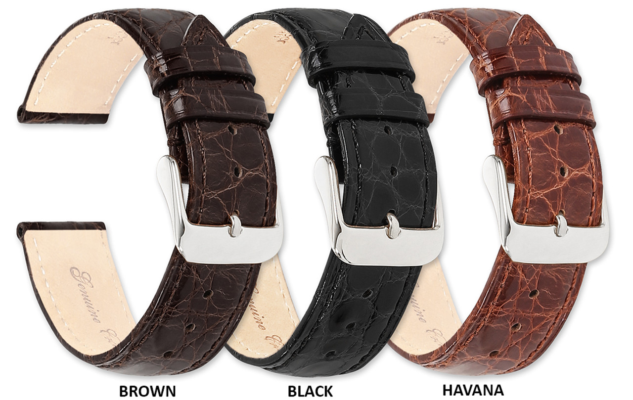 Men's Leather Watches: Black, Brown & Crocodile Straps