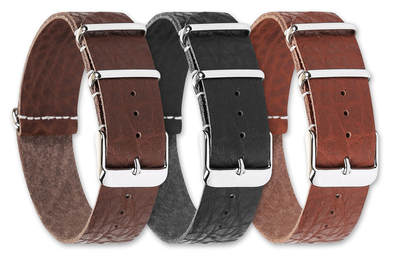 Distressed Brown Leather Watch Strap