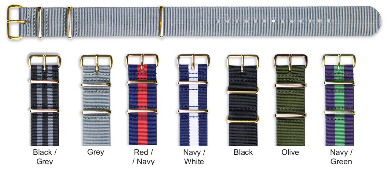 Premium Grade 60's French Army Straps Parachute Elastic Nylon Watch Band  Strap 20mm 22mm